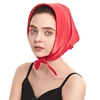 2024 New Fashion Women Satin Silk 60x60CM Square Hijab Solid Color Lady Silk Sunscreen Versatile Bandana Scarves 2