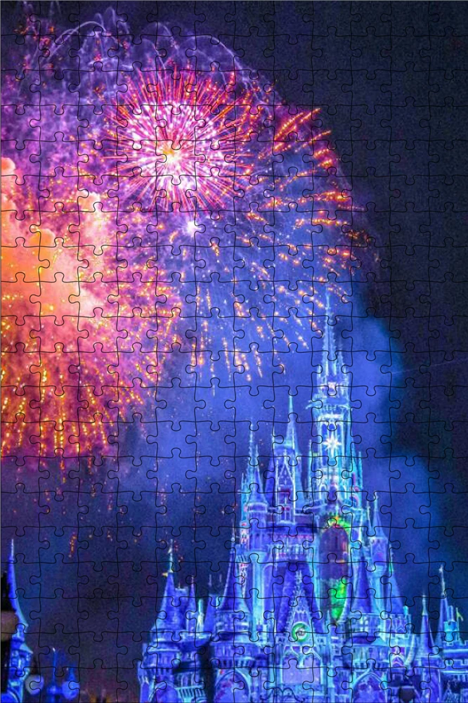 Disney castelo fogos de artifício fantasia paisagem descompressão quebra- cabeças diy quebra-cabeça para adultos crianças brinquedos educativos  decoração - AliExpress