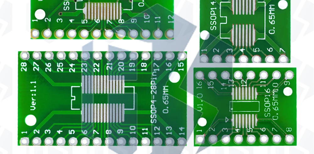 10pcs pcb board kit smd drehen zu dip adapter konverter platte sop msop ssop tssop sot23 8 10 14 16 20 28 smt zu dip – Detail 25