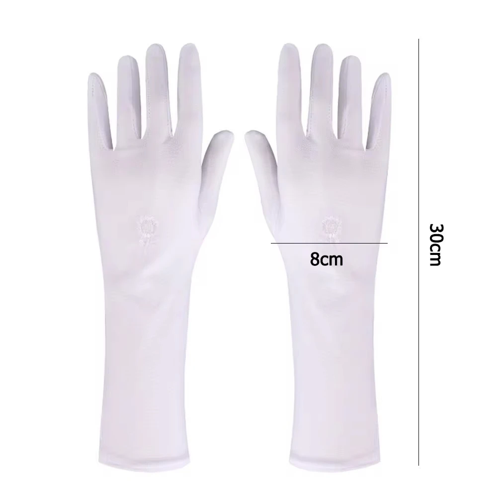 Mid-long Sunscreen Gloves for Women Summer Spring Lady Stretch Anti UV Slip Resistant Driving Gloves Breathable Thin Gloves 6