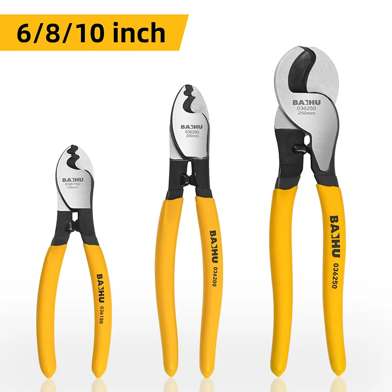 BAIHU 6/8/10 inch Insulated Cable Cutter Electrician Professional Pliers Shock Wire Stripper Pliers Cable Scissors Hand Tools image 11