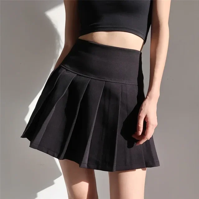 تنورة صيفية قصيرة بطيات على طراز Y2k للمدرسة الأمريكية للنساء 2024 تنانير صغيرة مثيرة عالية الخصر للسيدات 2