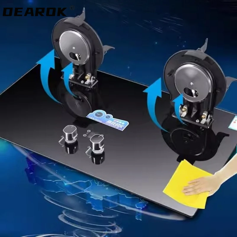 Flip-type Gas Burner Embedded Gas Stove Cooktop Timing function Household Fogao Energy-saving Dual-purpose Fierce Stove