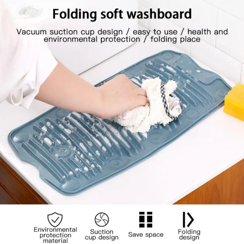 Mini Foldable Washing Board Creative Foldable Soft Rubbing Board Multifunction Household Hand Washing For Clothes Mops laundry board