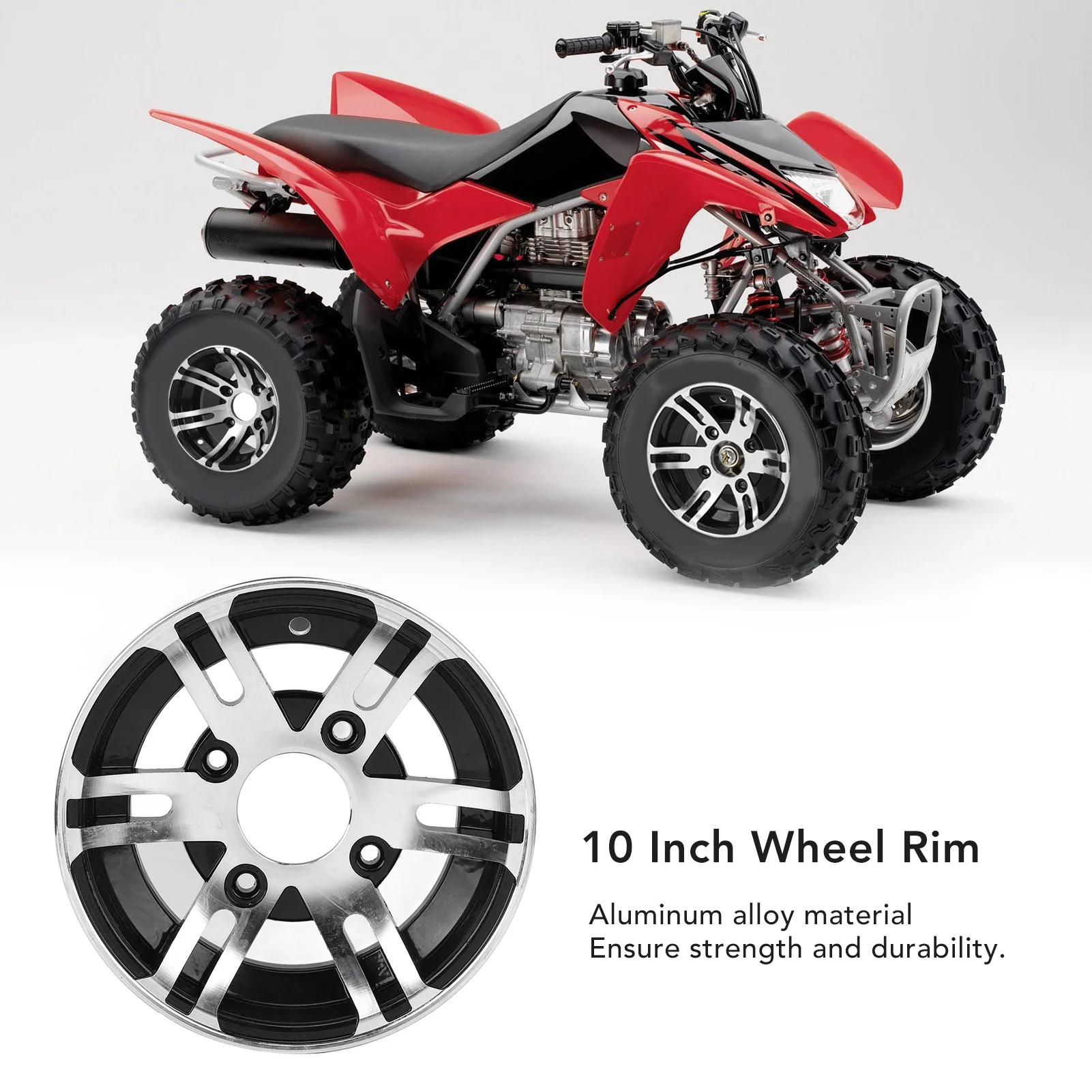 10 Inch ATV Wheel Rim High Strength ATV Aluminum Alloy Rim for Go Karts Cart Aluminum Alloy Wheel