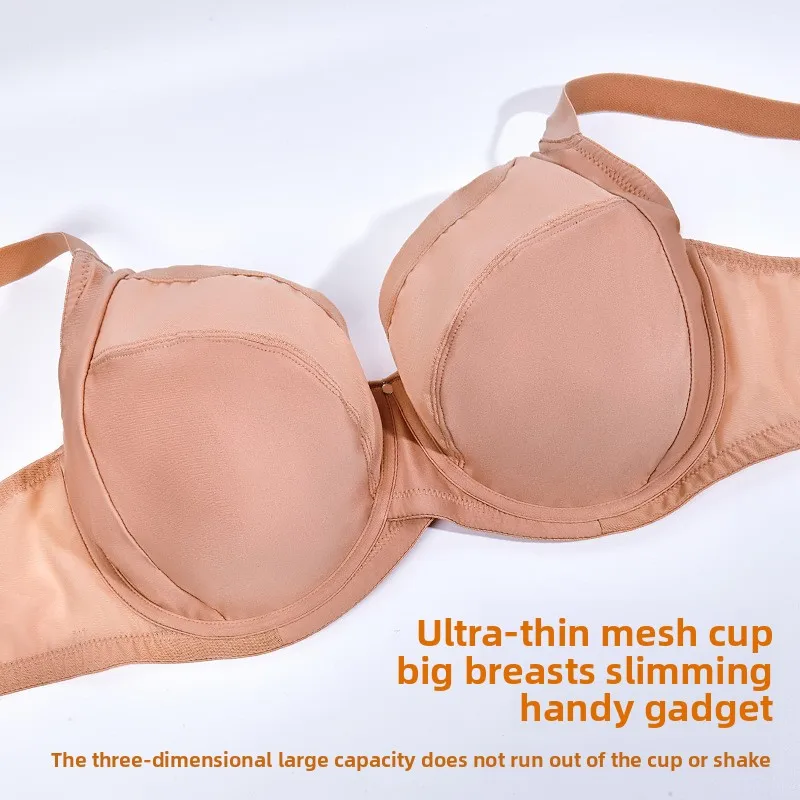 Plus Size Minimizer Bra Full Coverage Lift Support for Large Bust Wirefree Comfort Breathable Mesh Anti-Sagging E F G H I Cup 5