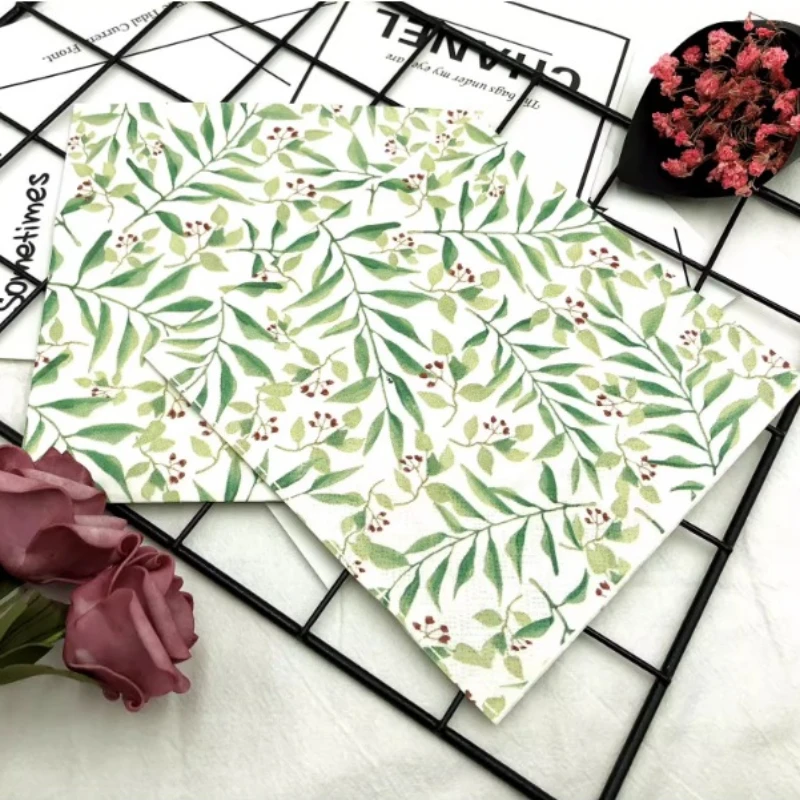 Colourful Napkins Printed Square Paper Napkins Restaurant Floral Facial Tissue Hotel Wedding Table Setting Pure Wood Pulp Paper