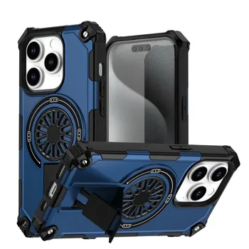 Luxurious armor 2-in-1 Shockproof Magnetic Adhesive Protective Case for Redmi Note 14 4G5G 14Pro ProPlus  With stand Hard shell