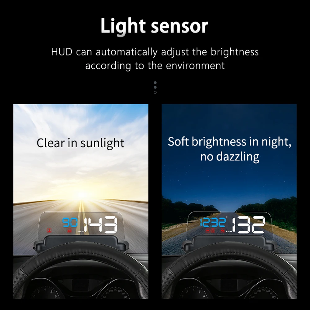 ZQKJ-C500 HUD ڵ OBD2   ÷ ӵ , EOBD ڵ  ׼ º ǻ 