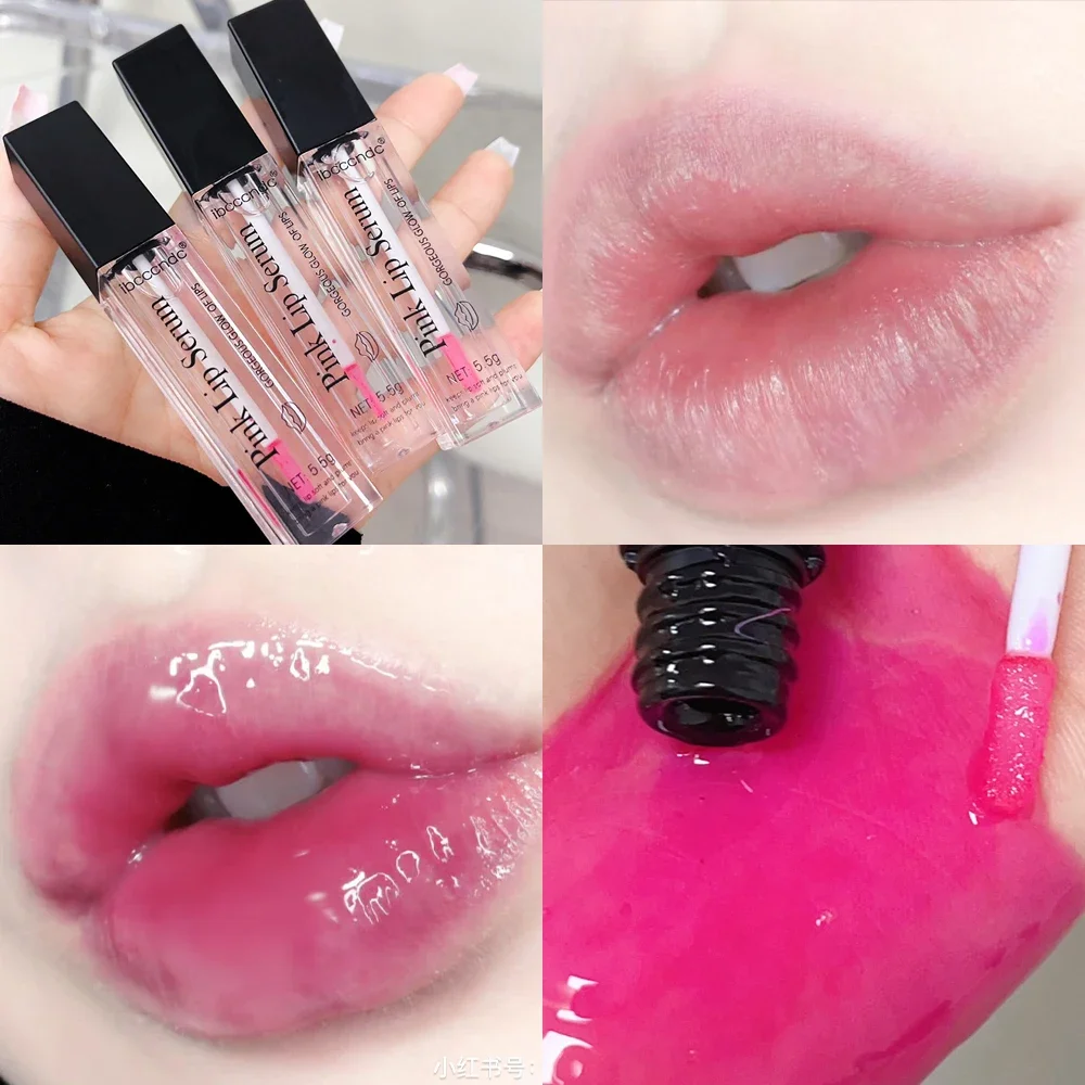 Natural Pink Serum Lips Remove Dark Lip Gloss Lightening Lipgloss Cream Balm Repair Fine Line Brighten Lip Exfoliator