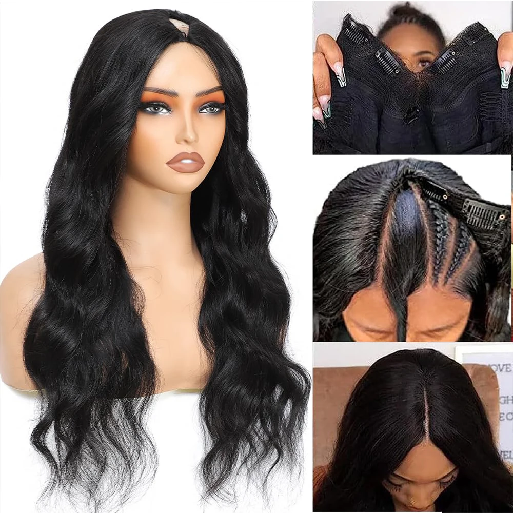 Body Wave V Part Wig Human Hair 36 Inches 250 Density Remy Glueless Half Wig Human Hair Wig Glueless Wig Human Hair Redy To Wear