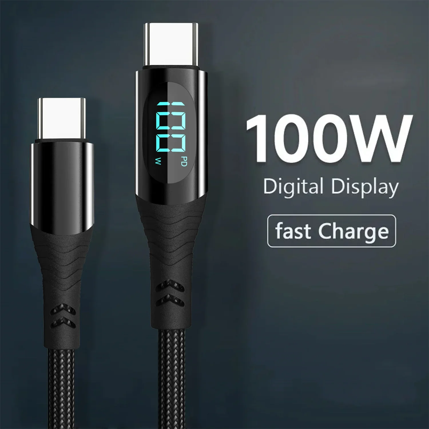 PD 100W USB 유형 C-USB C 케이블, iPhone 15 Pro Max Macbook 5A 고속 충전 충전기 데이터 와이어 코드 유형-C USBC 케이블 1M/2M