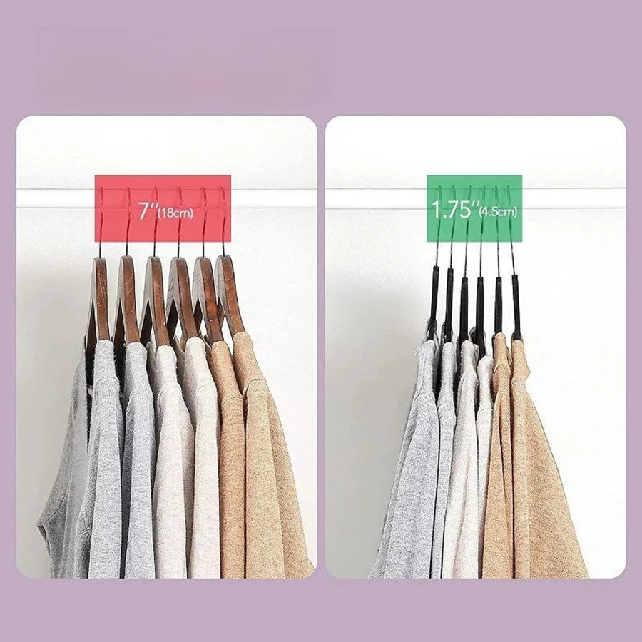Non-Slip Suit Hanger, Velvet Prevents Movement and Slippage, Slim and Durable, Maximizes Wardrobe Space, Black/Gray - Pack of 20 6