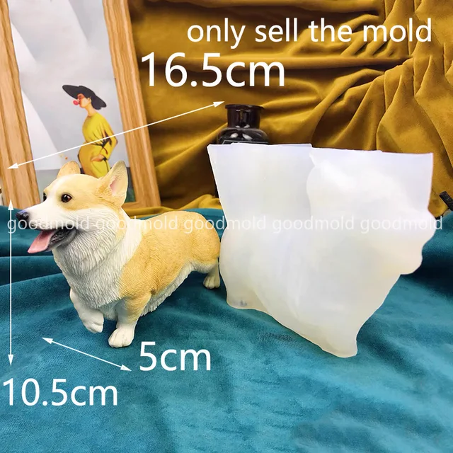 3D Corgi Dog Filler Model-corgi Dog Model for Silicone Mold-corgi Dog  Filling Materials for Epoxy Resin Mold-diy Dog Micro Landscape Decor 