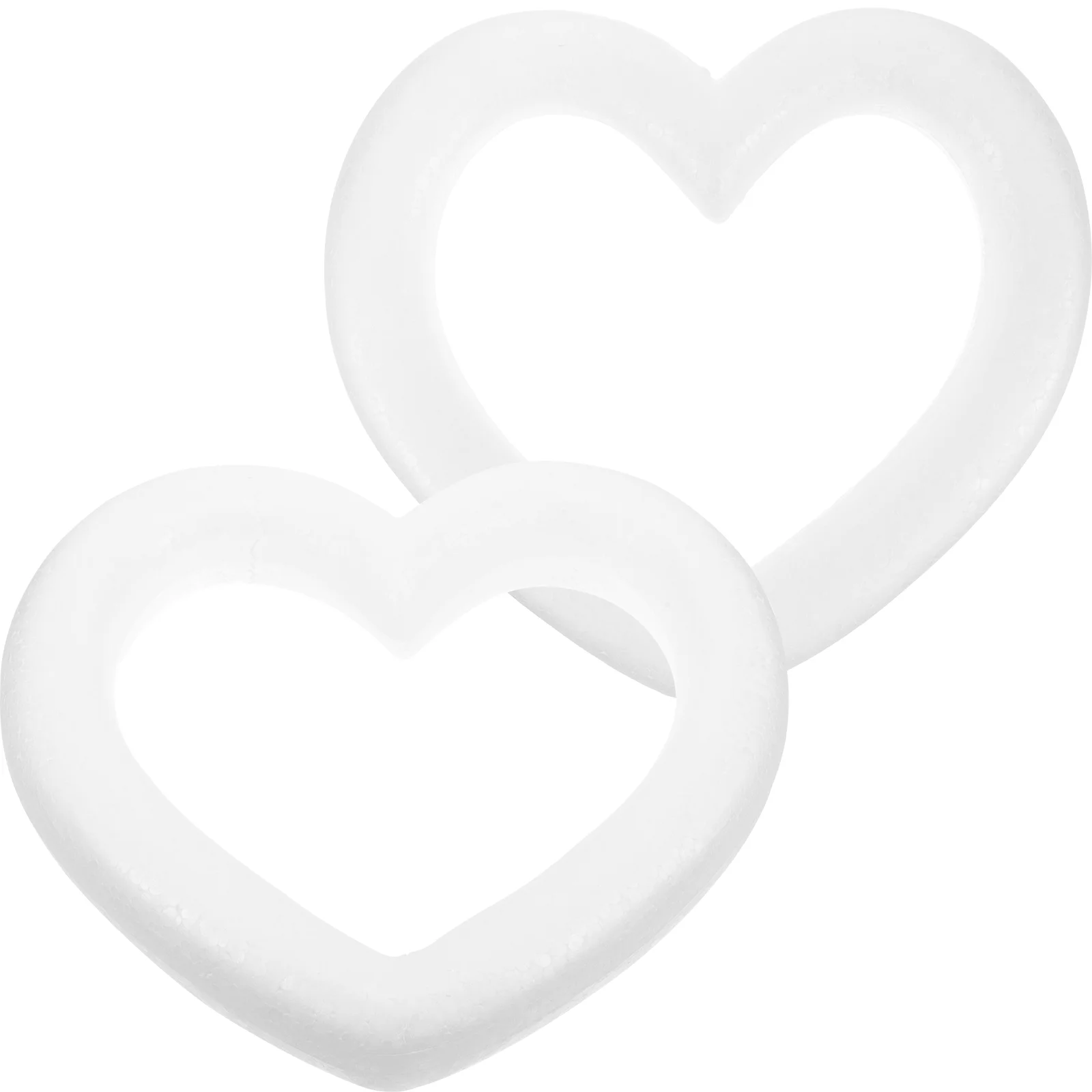 

2PCS Craft Wreath Heart Shaped for DIY and Crafts Kids Class Floral Projects Christmas Wedding and Home ( White )