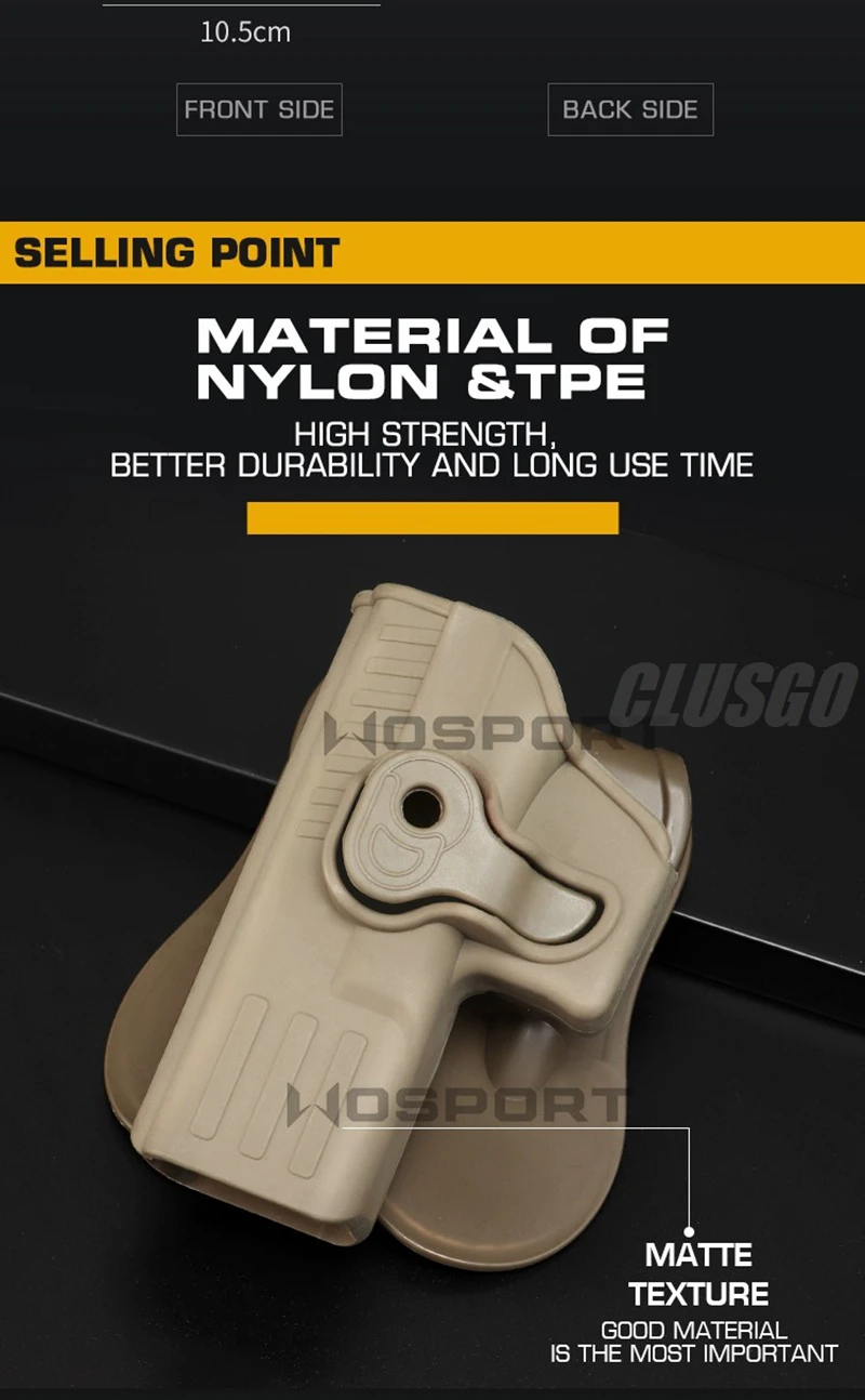 Description Picture 6 of itemTactical quick draw pistol gun Glock 17 19 22 26 left and right hands, belt style hunting and shooting game accessories