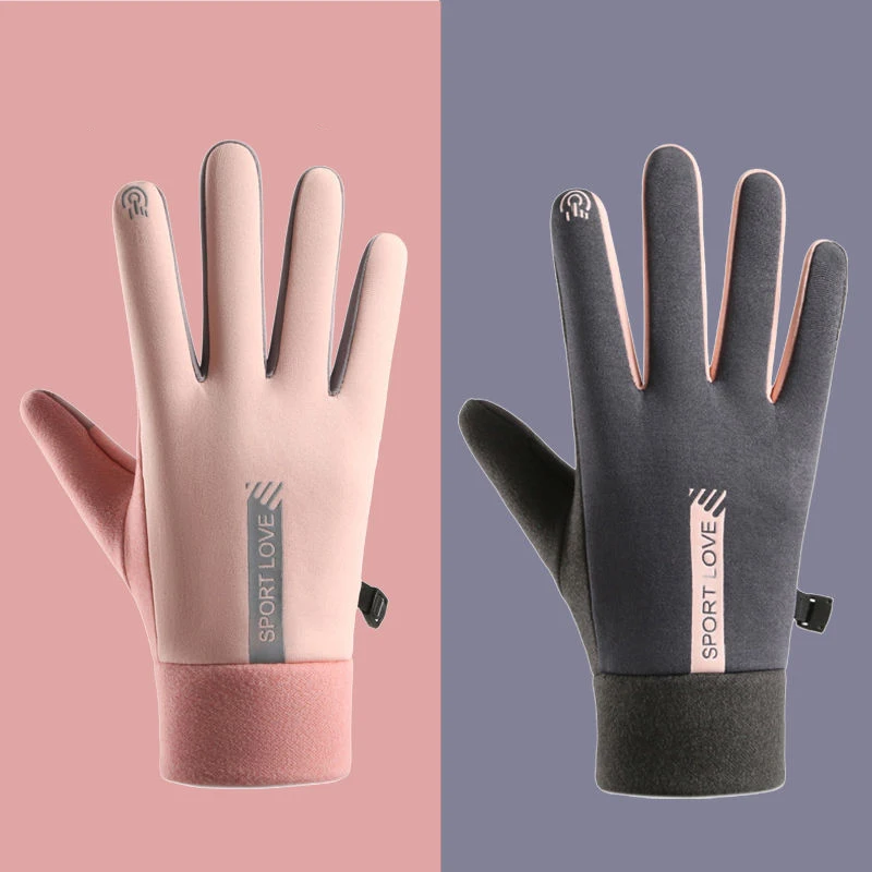 Cycling Sports Warm Waterproof Gloves Womens Autumn and Winter Wind Cold Resistant Outdoor Activity