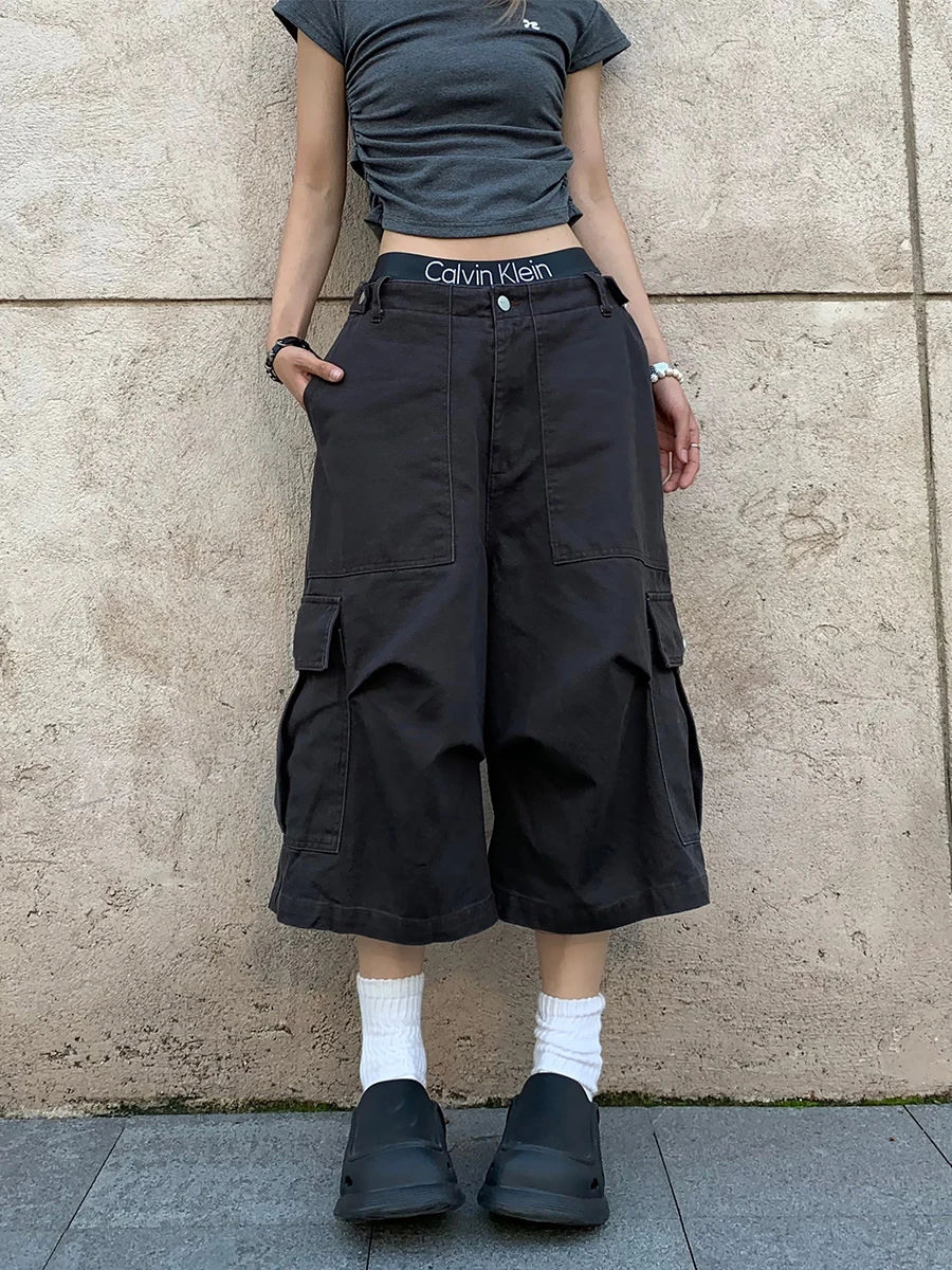 REDDACHiC Adjustable Low Waist Baggy Jorts Women Men Solid Big