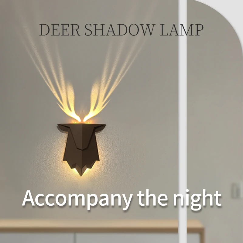 مصباح جداري بتصميم قرن الوعل مع جهاز تحكم عن بعد و...