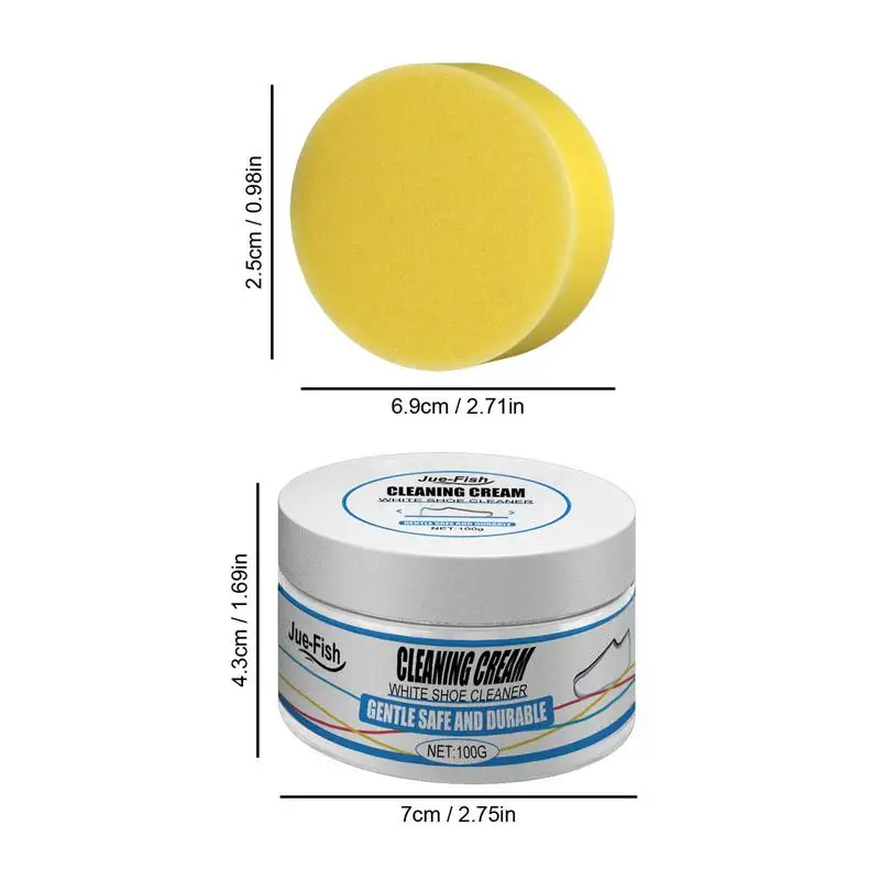 Reusable White Shoe Cleanning Cream Shoe Cleaner Household Sports Shoes Canvas Shoes Cleaner Cleaning Tools With Wipe Sponge