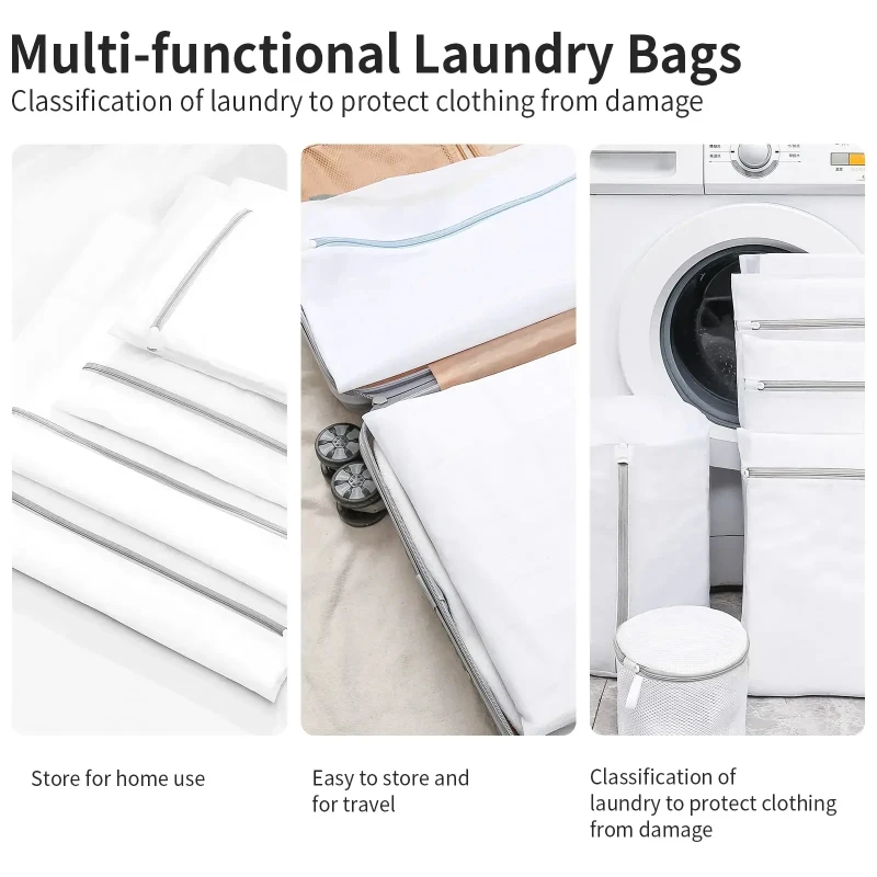 Fine Net Laundry Bag Clothing Care Washing Machines Dirty Laundry Basket Travel Shoes Mesh Bags Woman Bra Clothes Organizer 5