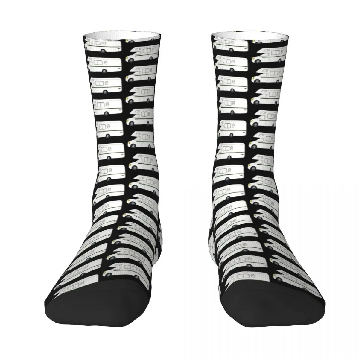 Hot Sale Retro RV Motorhome Camper - Black Background Adult Socks,Unisex socks,men Socks women Socks