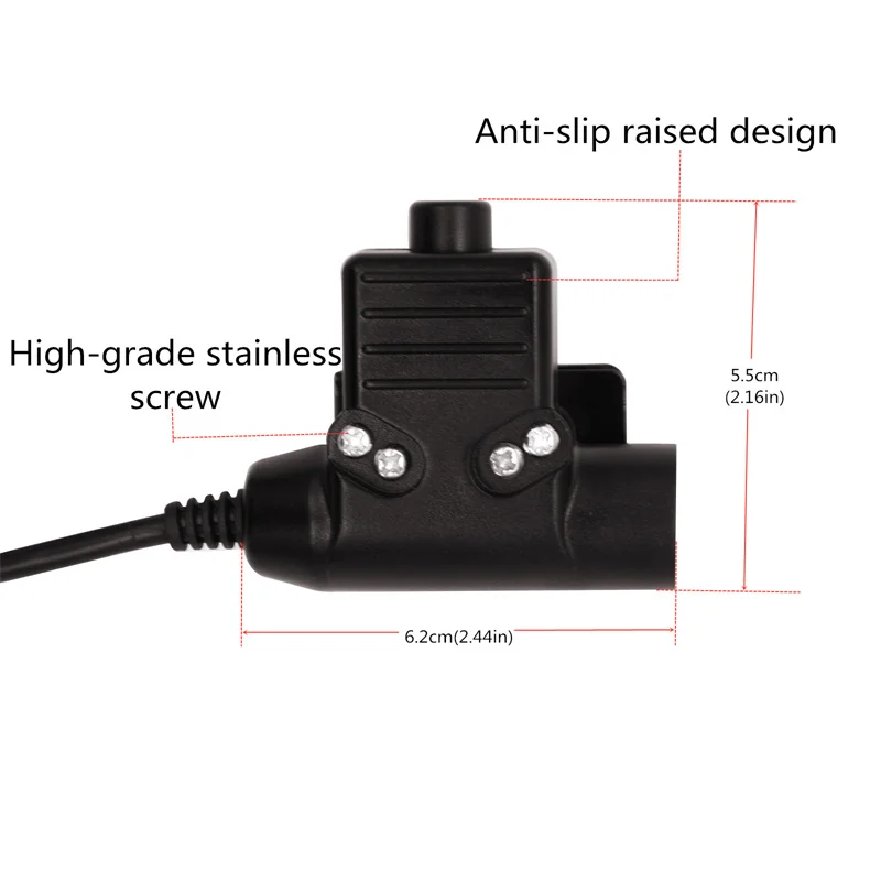 RISENKE-Tactical Anti-Noise Headset with Microphone and Earphone, Walkie-talkie, Vibration, U94 PTT Set