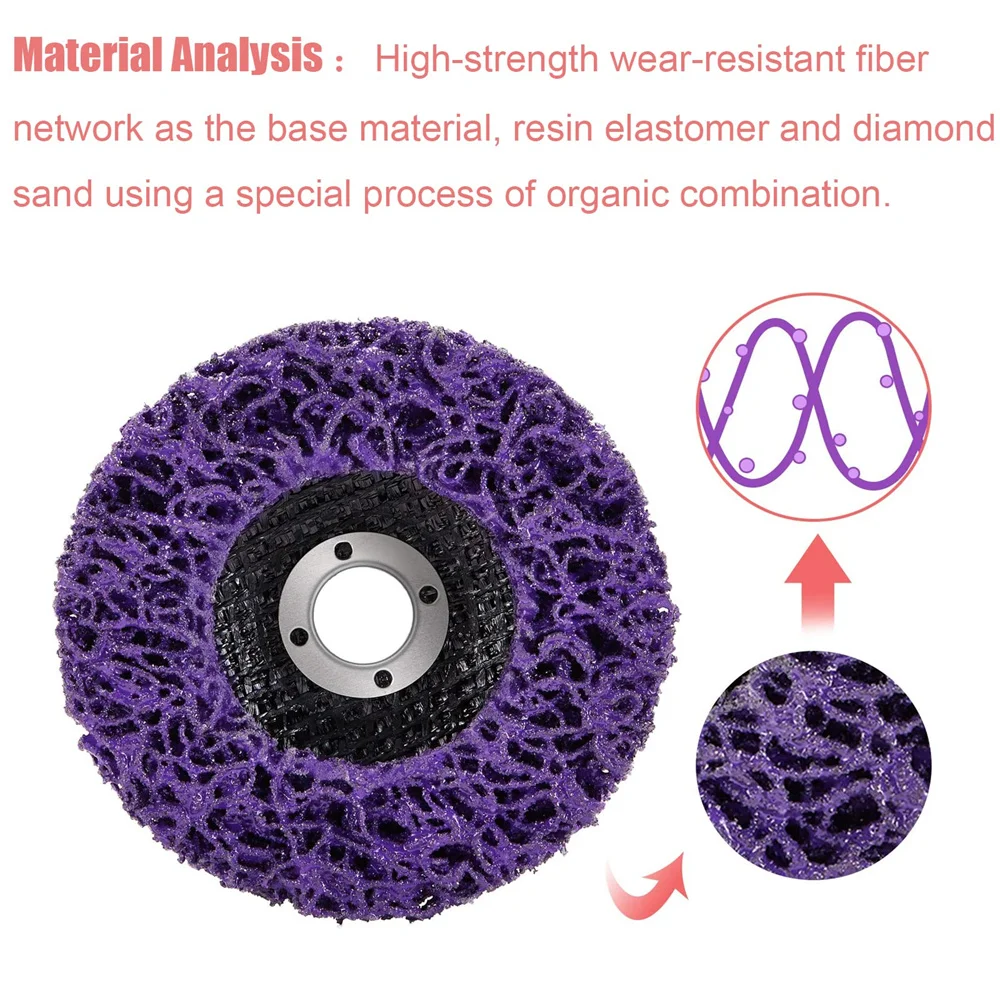 1Pcs 100/115/125mm Coral Disc Poly Strip Disc Grinder Strip Abrasive Wheel Paint Rust Removal Clean Angle Grinder