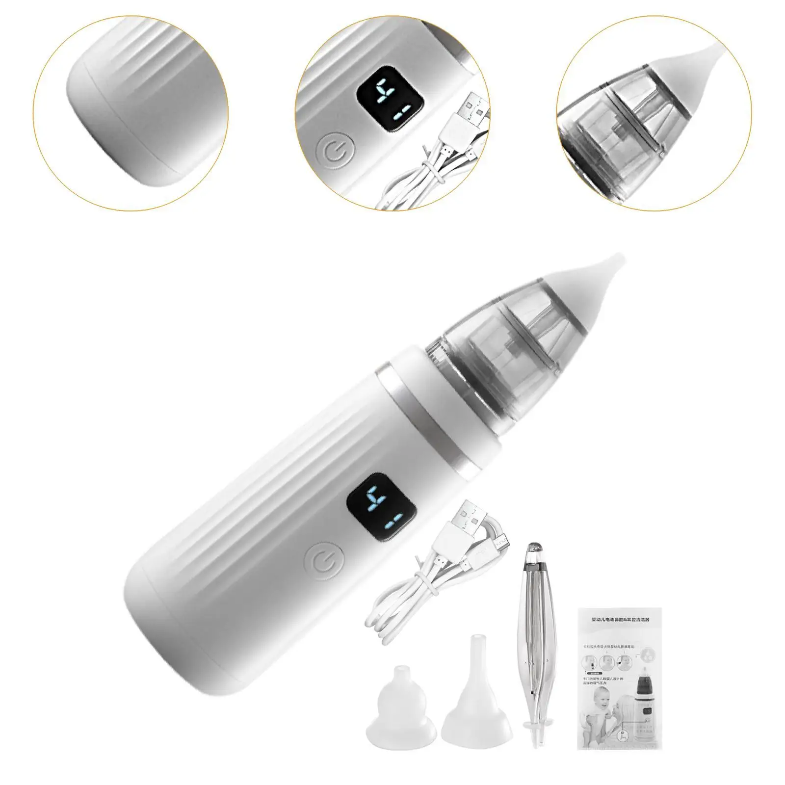 Electric Baby Nasal Cleaner Portable USB Powered 5 Suction Levels for Travel