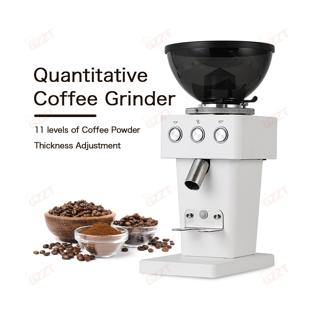 GZZT Coffee Grinder Time Quantitative Powder Setting 60MM Stainless Steel Flat Burrs Espresso Grinder Coffee Miller 220V-240V black disassembly length cm adjustment wrench angle grinder made of quantity pc save time made of removal wrench