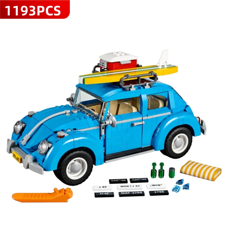 Assemble Toy 1193-PCS Blue Beetle Classic Blue Classic Car Building Blocks Compatible With 10252 Kids Christmas Gift Toys Birthday Gifts