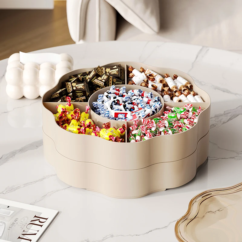 Home Candy Tray Dried Fruit Snacks Candy Storage Tray Living Room Coffee Table Dried Fruit Small Item Storage Box PP Material