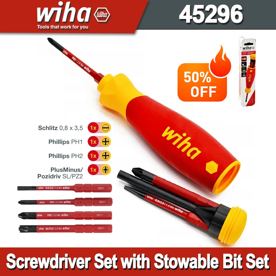 Wiha 4 In 1 Multifunctional Insulated Screwdriver with Bit