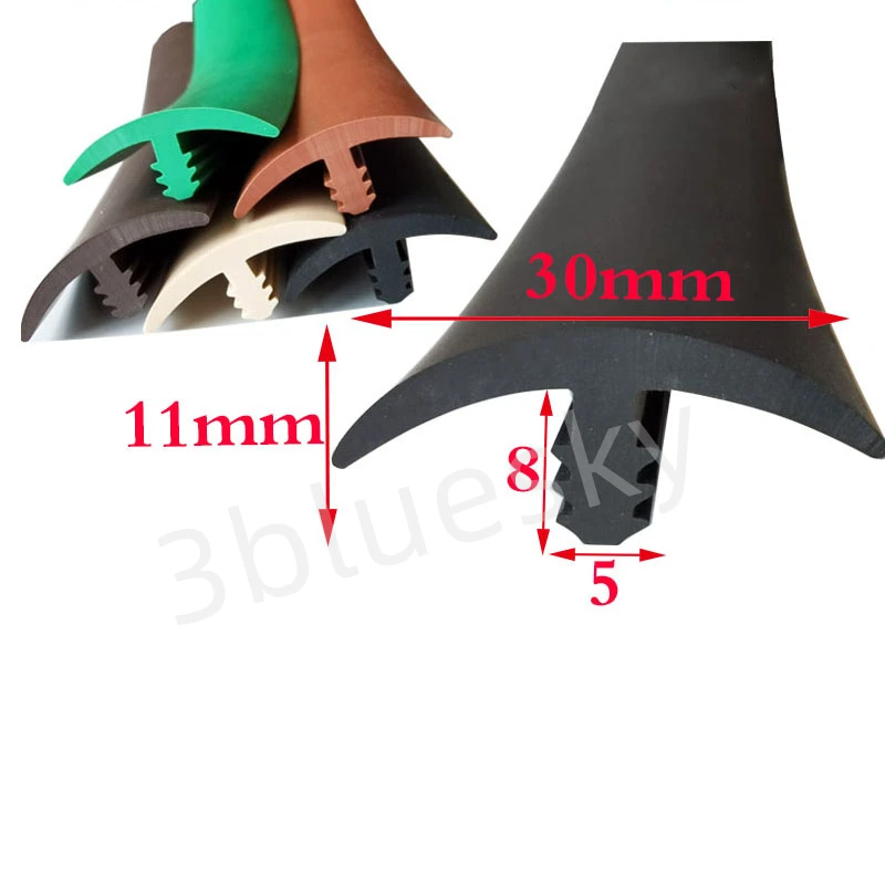 Borracha t Tira para Cabo Solar Vidro Metal Painel de Madeira Edge Encher Escudo Vedação 30×11 mm Preto Verde Marrom Café Bege