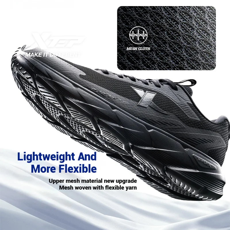 エクイップ Xtep Light Joy 2 Men's Running Shoes 2025 Spring Shock-absorbing