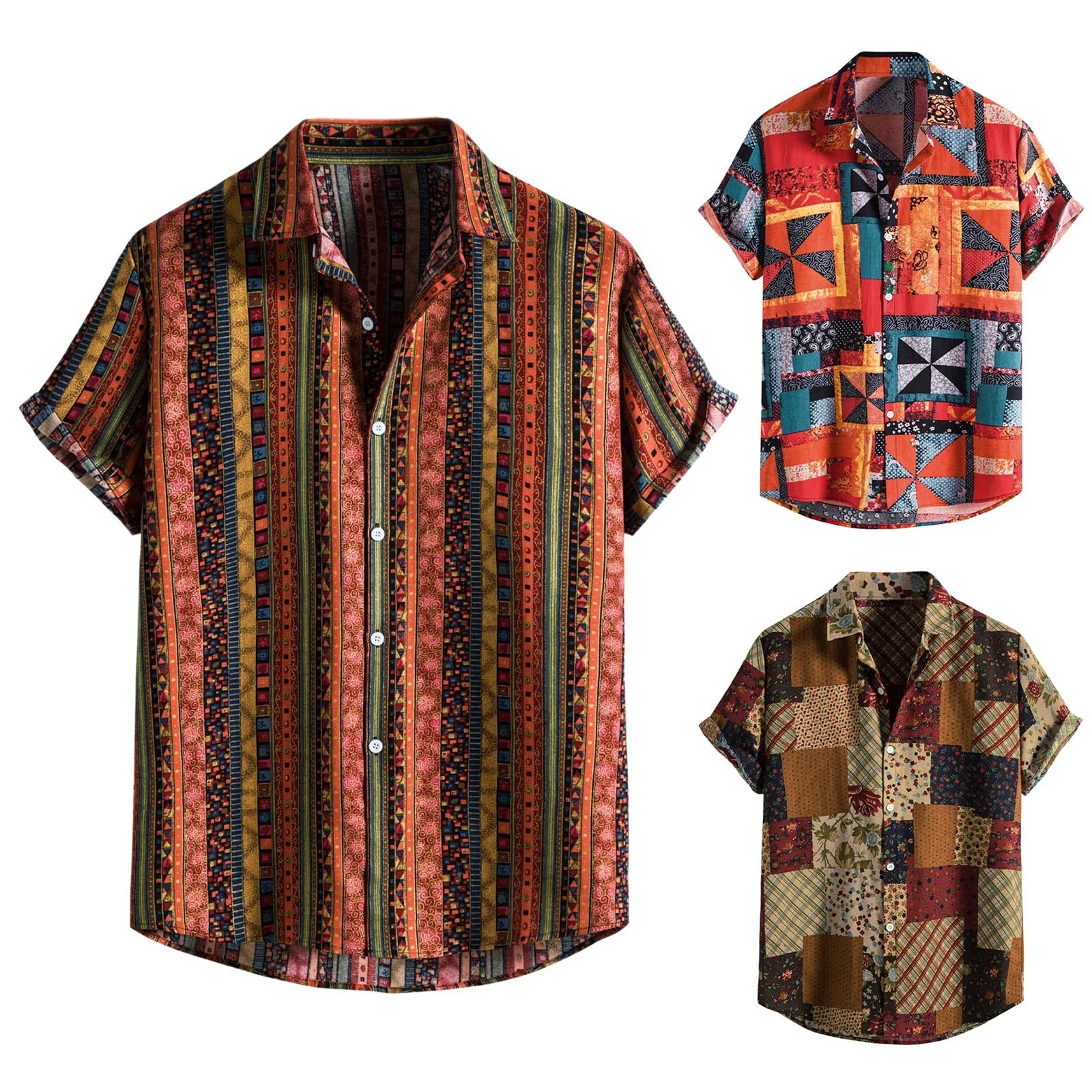 ethnic pattern printed casual shirts