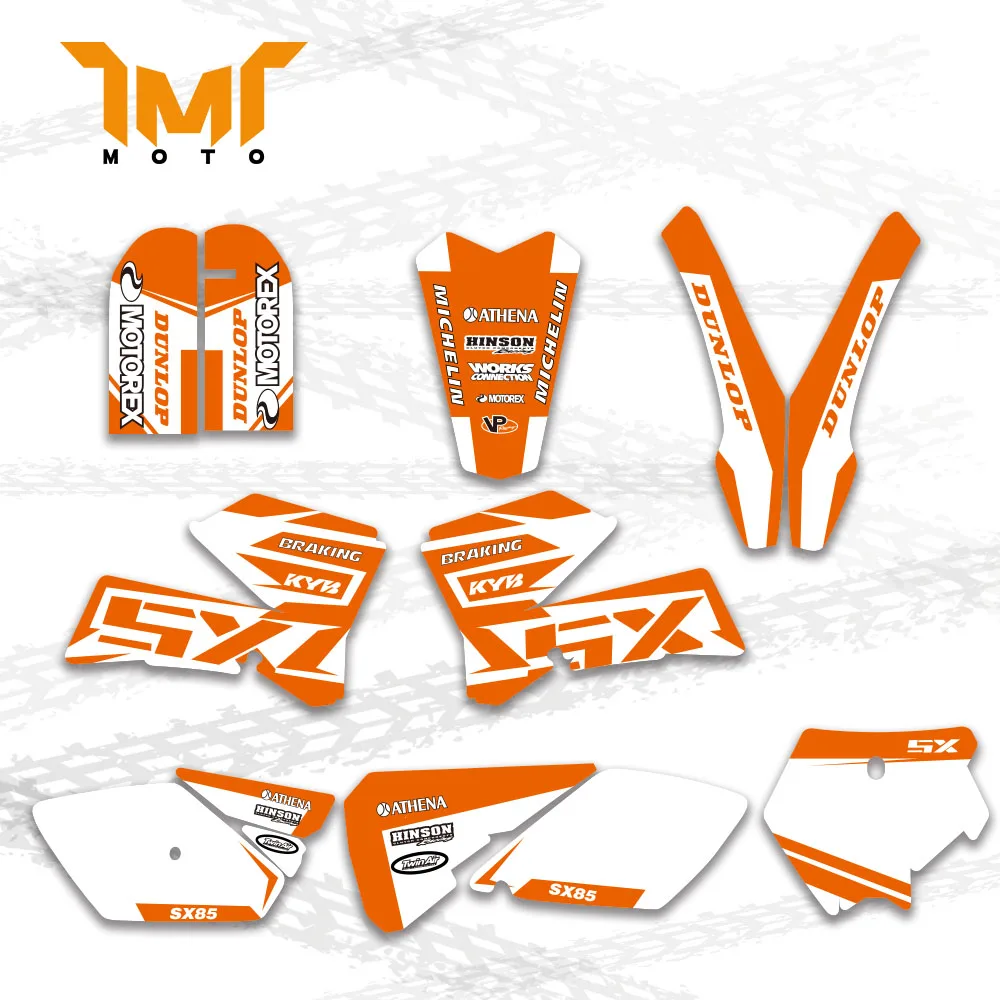 TMT  New TEAM GRAPHICS & BACKGROUNDS DECAL STICKER Set For KTM SX 85 SX85 85SX 2006 2007 2008 2009 2010 2011 2012 Personality
