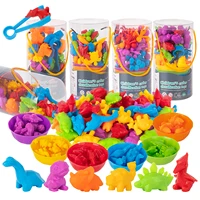 Counting Animal Models Paired With Classification Bowl Sets To Learn Mathematics, Colors, Soft Rubber Classification Toys 1