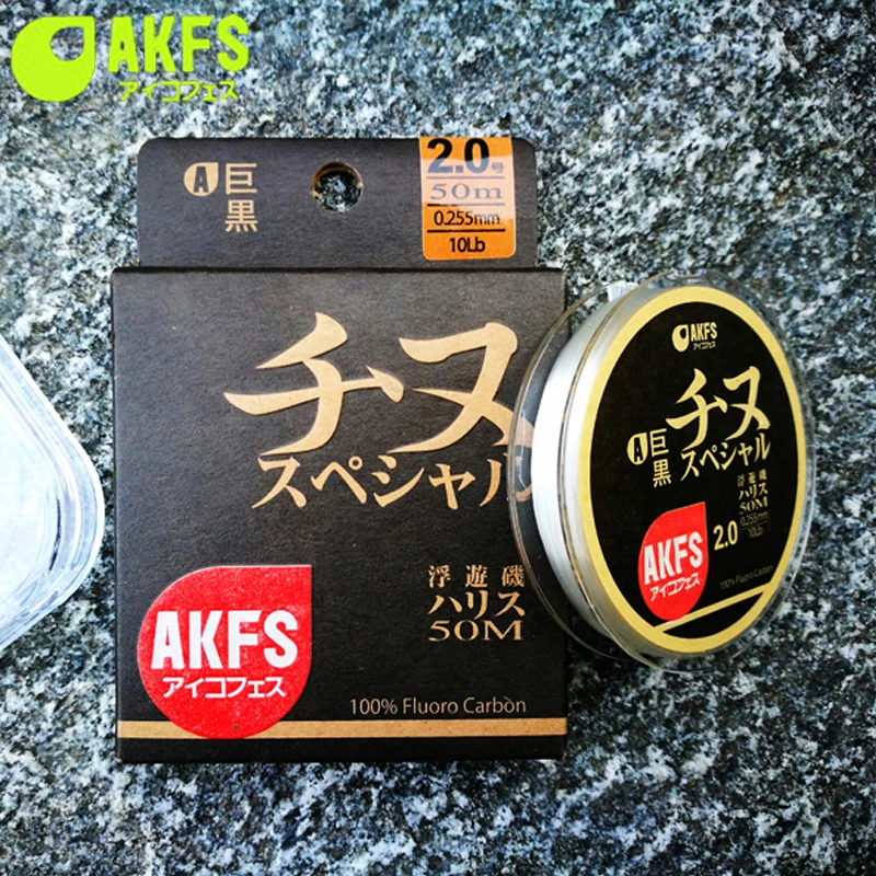 

Japan AKFS Fluorocarbon Fishing Line 1.0 1.25 1.5 1.75 2.0 2.5 3.0 3.5 4.0 50M Smooth Rock Fishing Saltwater Fishing Line