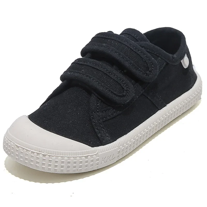 Unisex 2024 New All-match Child Girl Sneakers Flat Heel Children Shoes for Kids Boys Pupils Button Canvas Baby Shoes Kids F08123 5