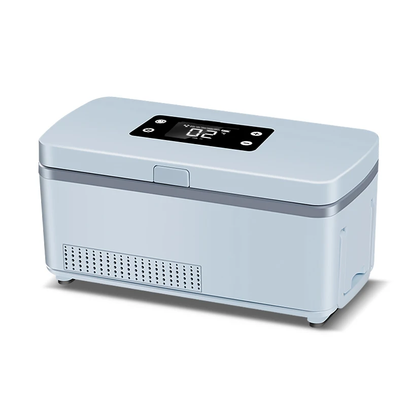 

Spot Product 23x11x11.5cm Low Noise Fast Cooling Car Mounted Blue Insulin Refrigerator