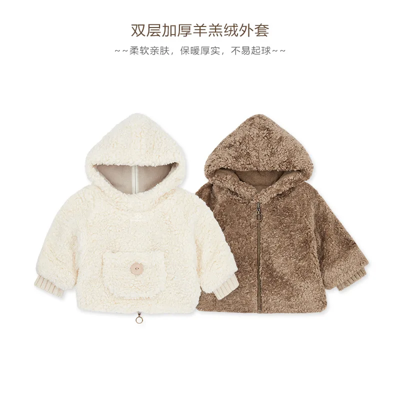 Baby Boys Warm Jacket New Winter Infant Toddler Velvet Fashion Coat Boys Girls Cute Outwear Clothes