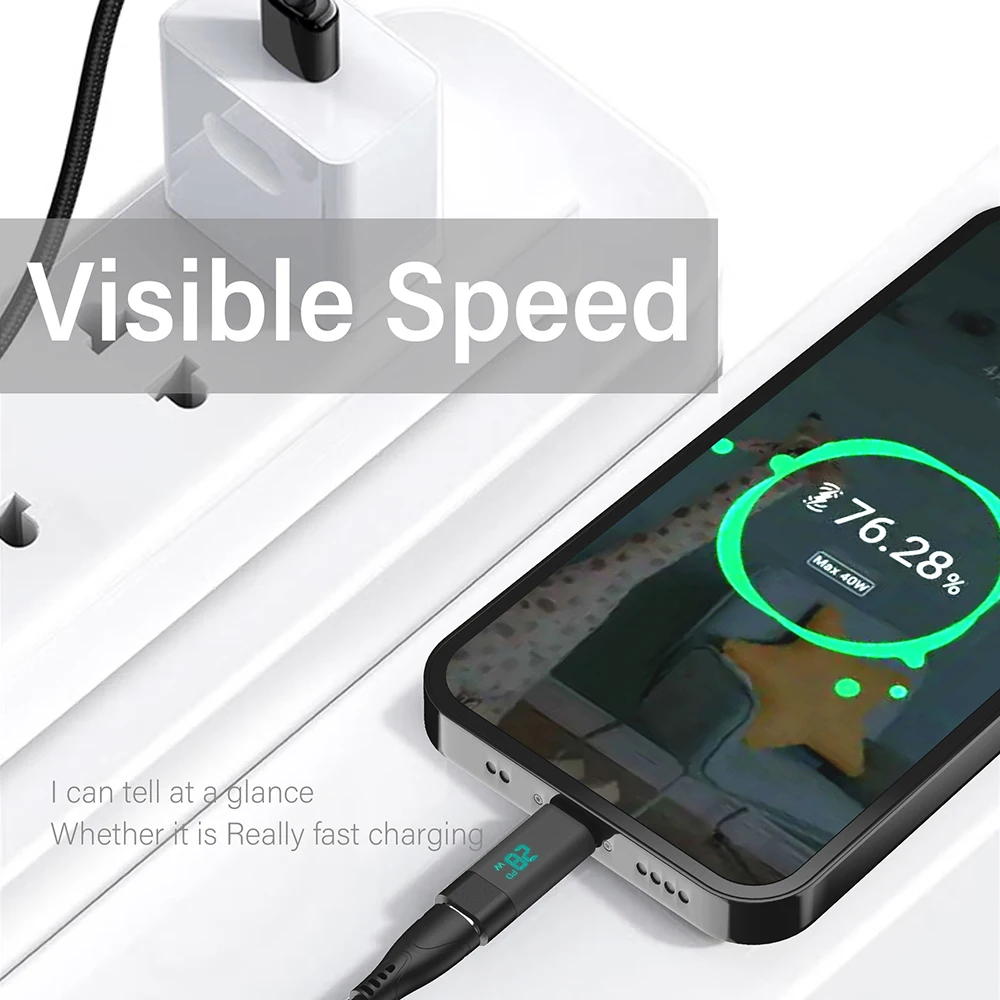 Description Picture 6 of item100W Power Digital Display Type C to Type C Adapter usb C Power Meter For USB to Type C Cable Type C to Type C Fast Charging