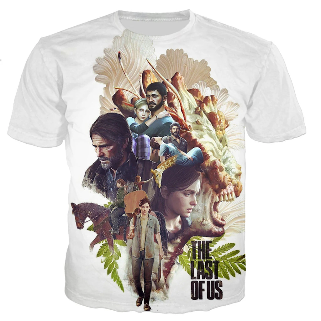 

Футболка Мужская/Женская с 3d-рисунком The Last of Us, модная уличная одежда, топы оверсайз с коротким рукавом и круглым вырезом