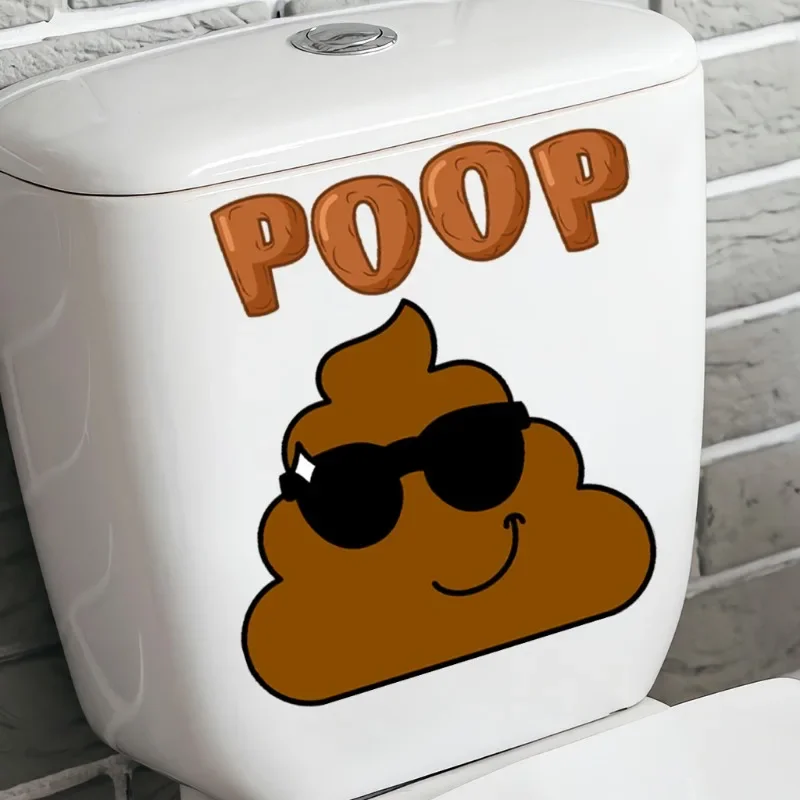 Poop Funny Creative Wc Waterproof Sticker Pvc Self-adhesive Decorative for Home Bathroom Toilet Accessories Home Decoration