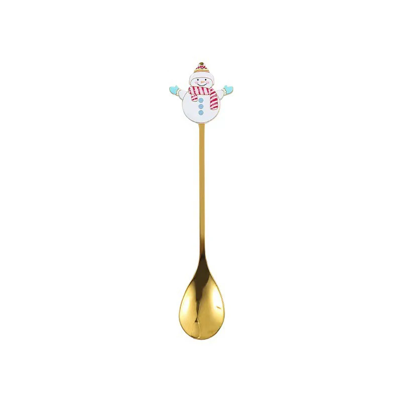 Christmas Spoons Forks Cake Dessert Stirring Coffee Flatware Tableware Stainless Steel