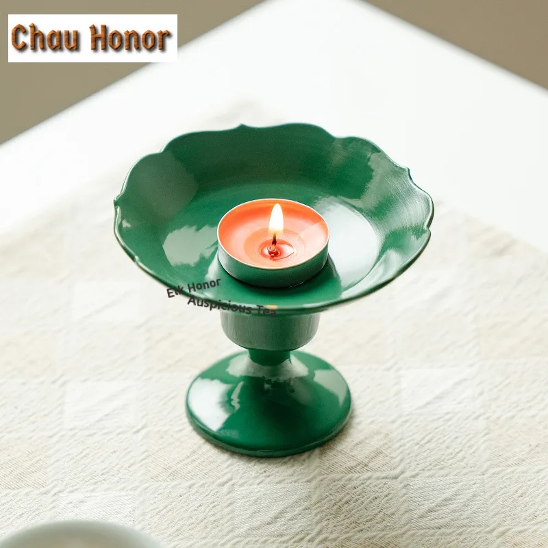 Emerald Green Ceramic Incense Holder Water Fountain Decoration Incense Burners Aromatherapy Censer Teaware Supplies Decoration