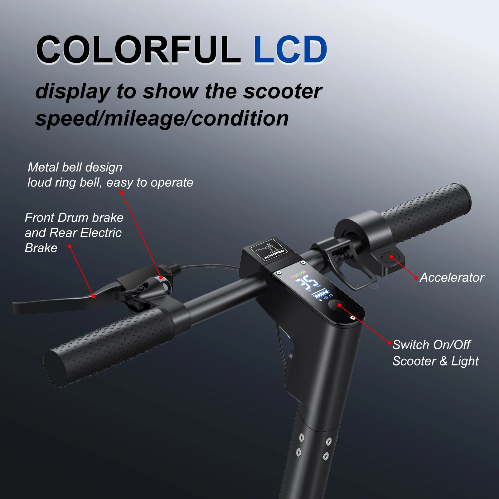 AOVOPRO ESMAX Electric Scooter 500W 40km/h Adult Electric Scooter Smart APP Double Shock Absorbing Foldable