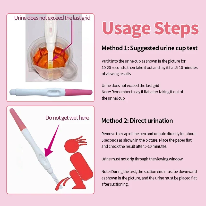 Pregnancy Test Pen Early HCG Testing Strip Pregnancy Check Kit for Women One Step 99% Accuracy Female Urine Measuring 7pcs