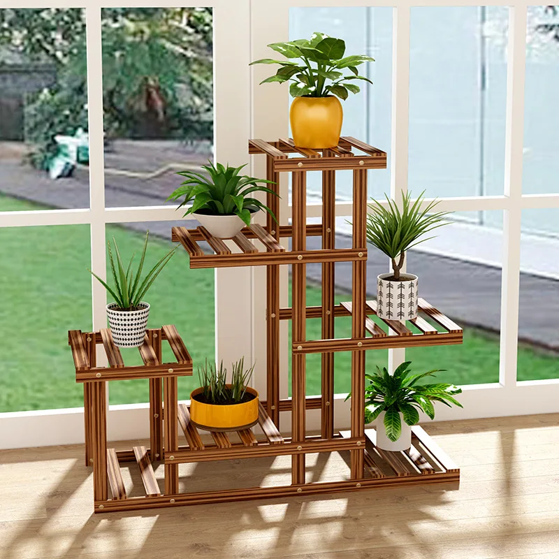 3 Tier Flower Stand Plant Stand Rack Solid Wood Living Room Decoration Floor-to-ceiling Multiple Flower Pot Indoor Outdoor